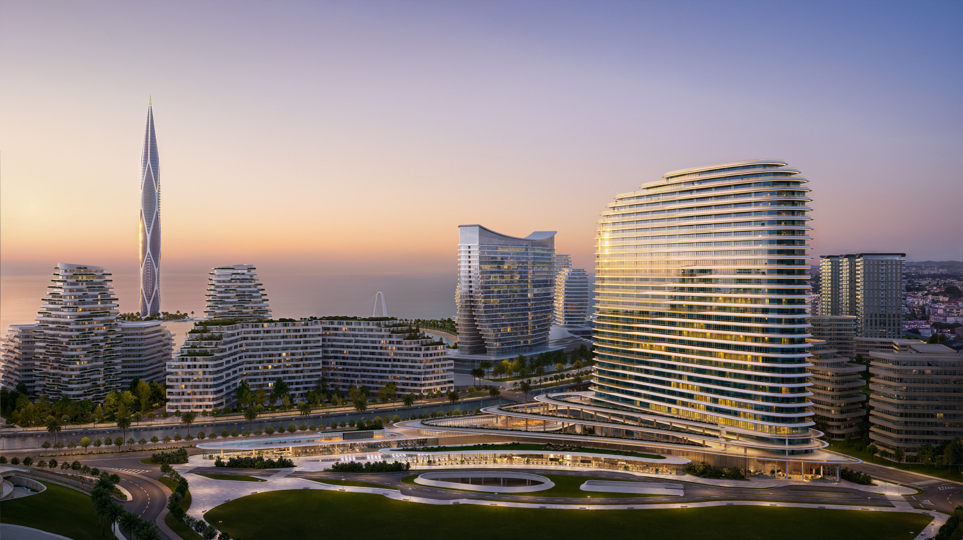 Modern architecture of buildings
